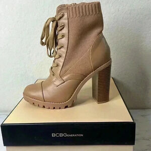 BCBGENERATION Pilas Womens Faux Leather Lace-Up Booties